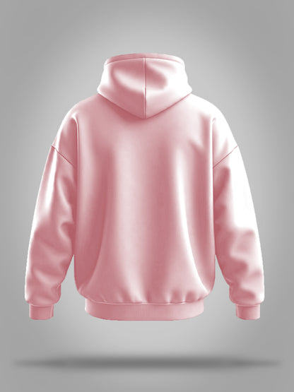 Light Pink Oversized solid heavyweight Hooded Sweatshirt