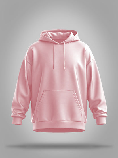 Light Pink Oversized solid heavyweight Hooded Sweatshirt