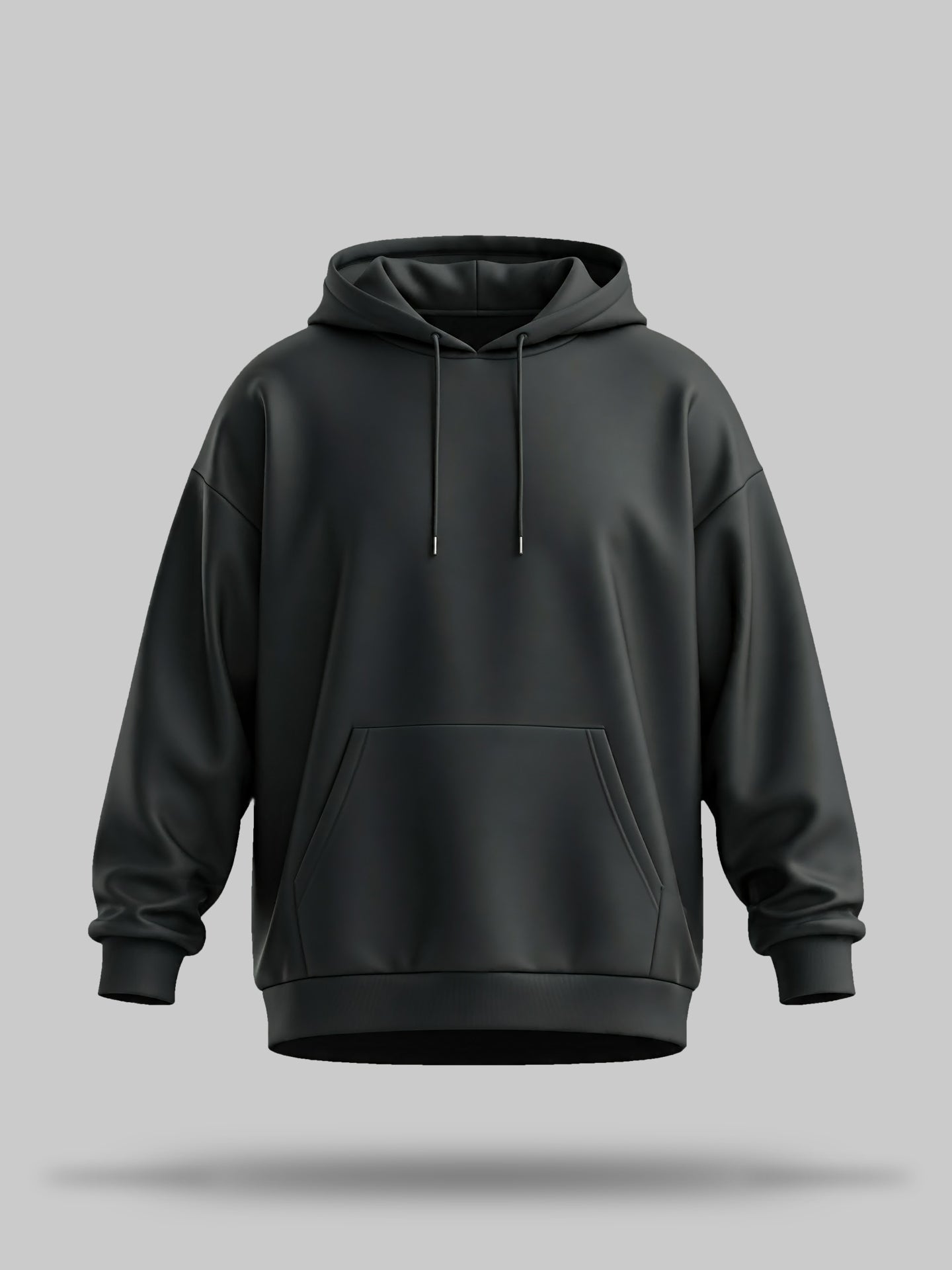 Black Unisex solid heavyweight Hooded Sweatshirt