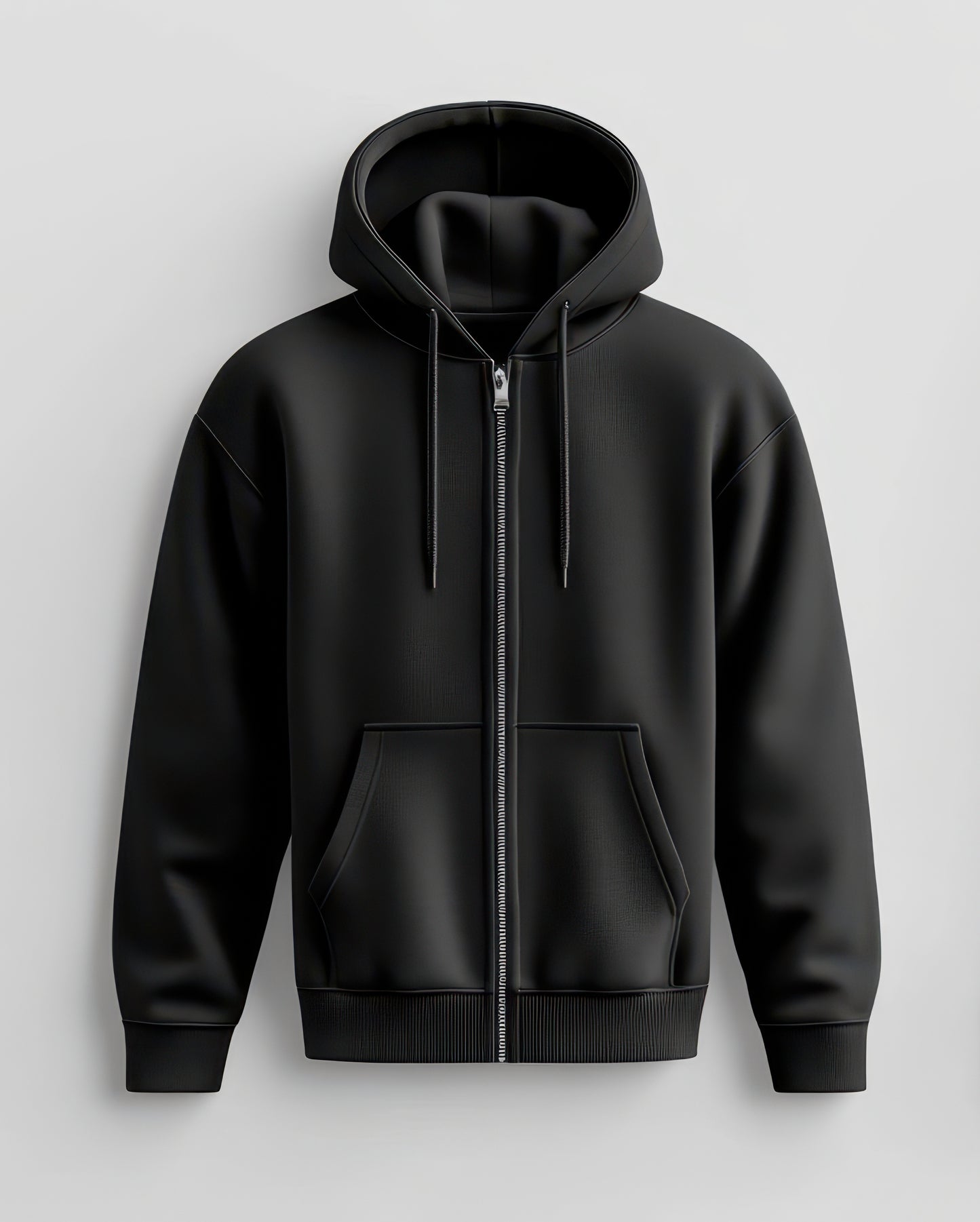 Plain Cotton Fleece Unisex Heavyweight Zip Hoodie