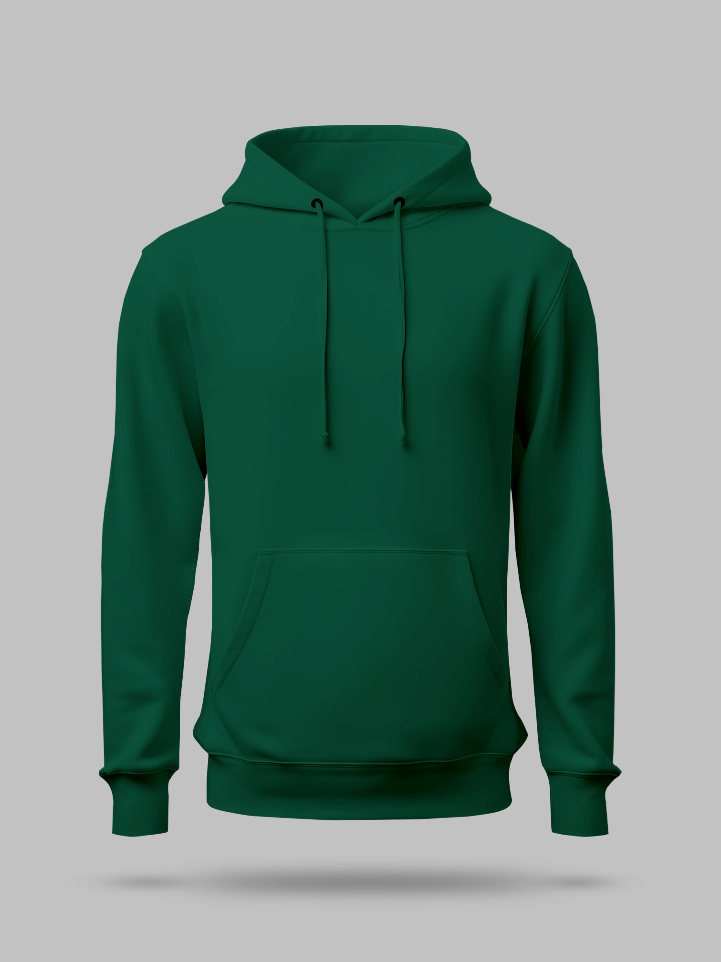 Bottle Green Solid lightweight Hooded Sweatshirt