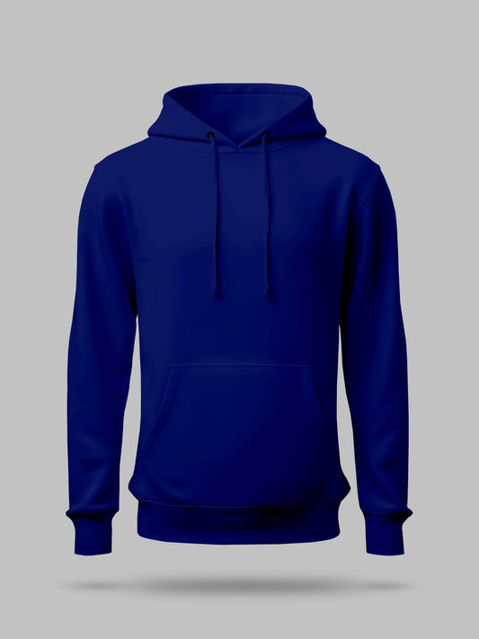 Cobalt Blue Solid lightweight Hooded Sweatshirt