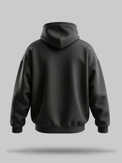 Black Unisex solid heavyweight Hooded Sweatshirt