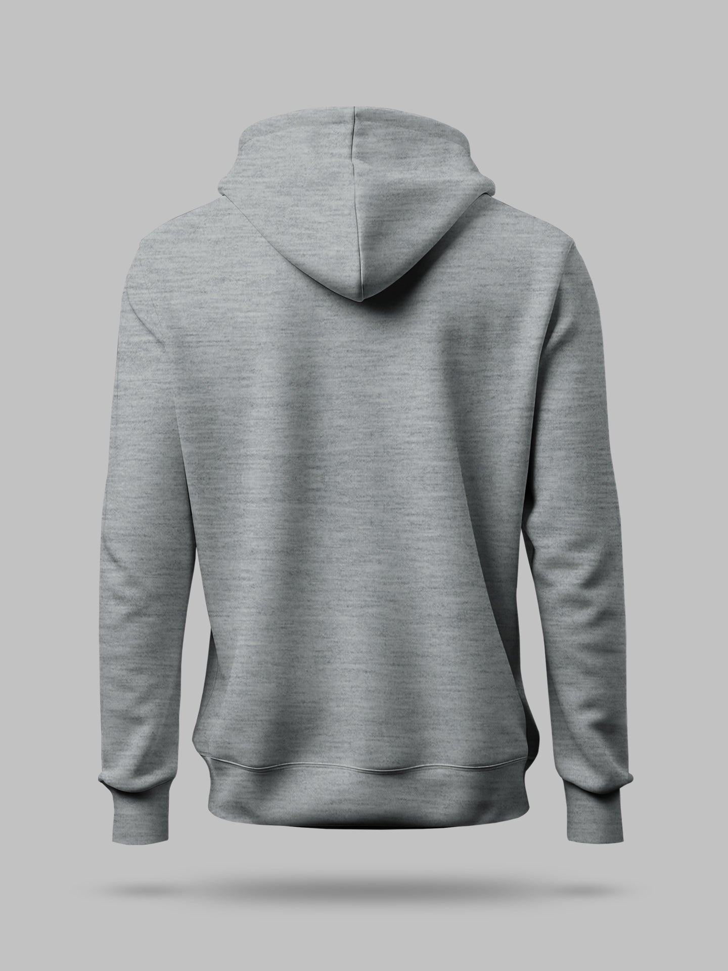 Grey Melange Solid lightweight Hooded Sweatshirt