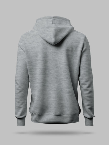 Grey Melange Solid lightweight Hooded Sweatshirt