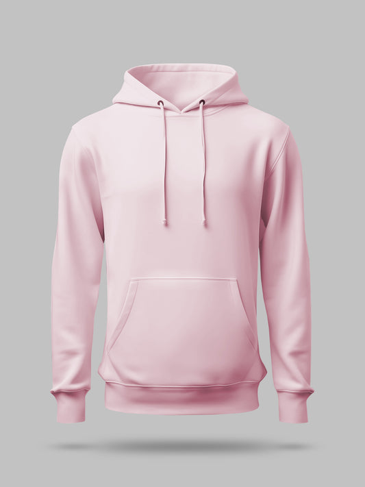 Light pink Solid lightweight hooded Sweatshirt