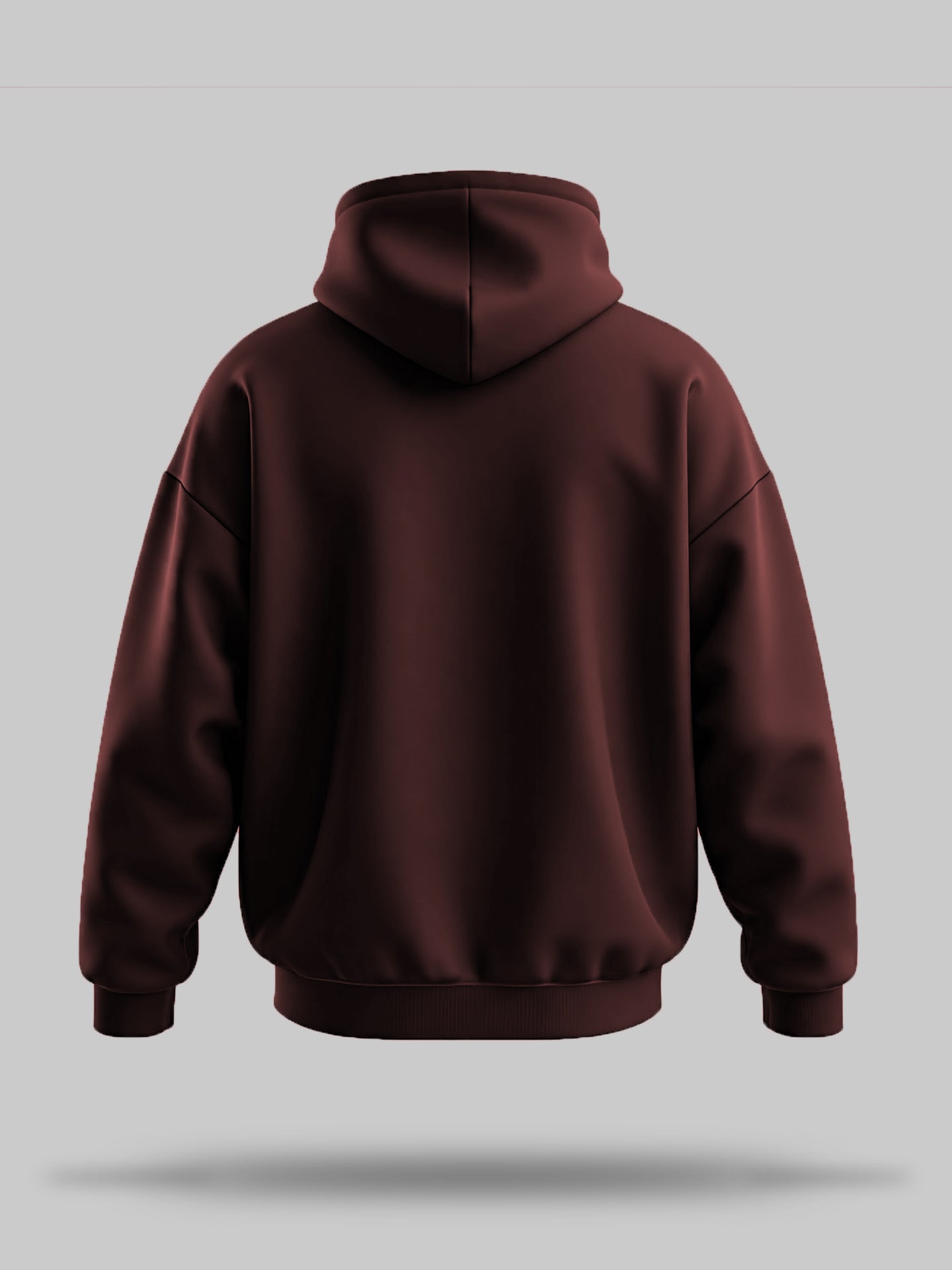 Maroon Oversized solid heavyweight Hooded Sweatshirt