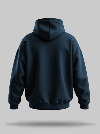 Navy Oversized solid heavyweight Hooded Sweatshirt