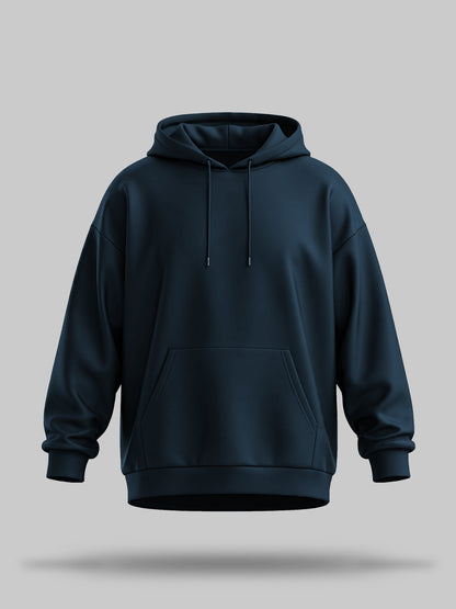 Navy Oversized solid heavyweight Hooded Sweatshirt