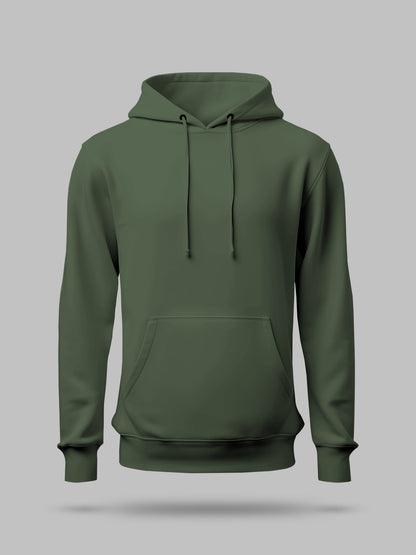 Olive green Solid lightweight hooded Sweatshirt