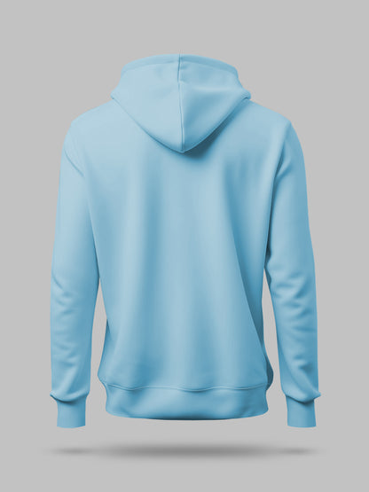 Pastel Blue Solid lightweight hooded Sweatshirt