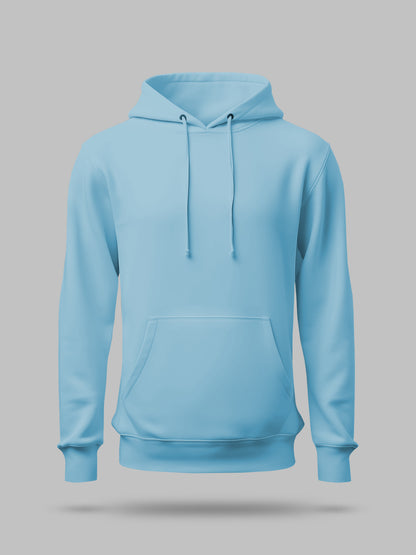 Pastel Blue Solid lightweight hooded Sweatshirt