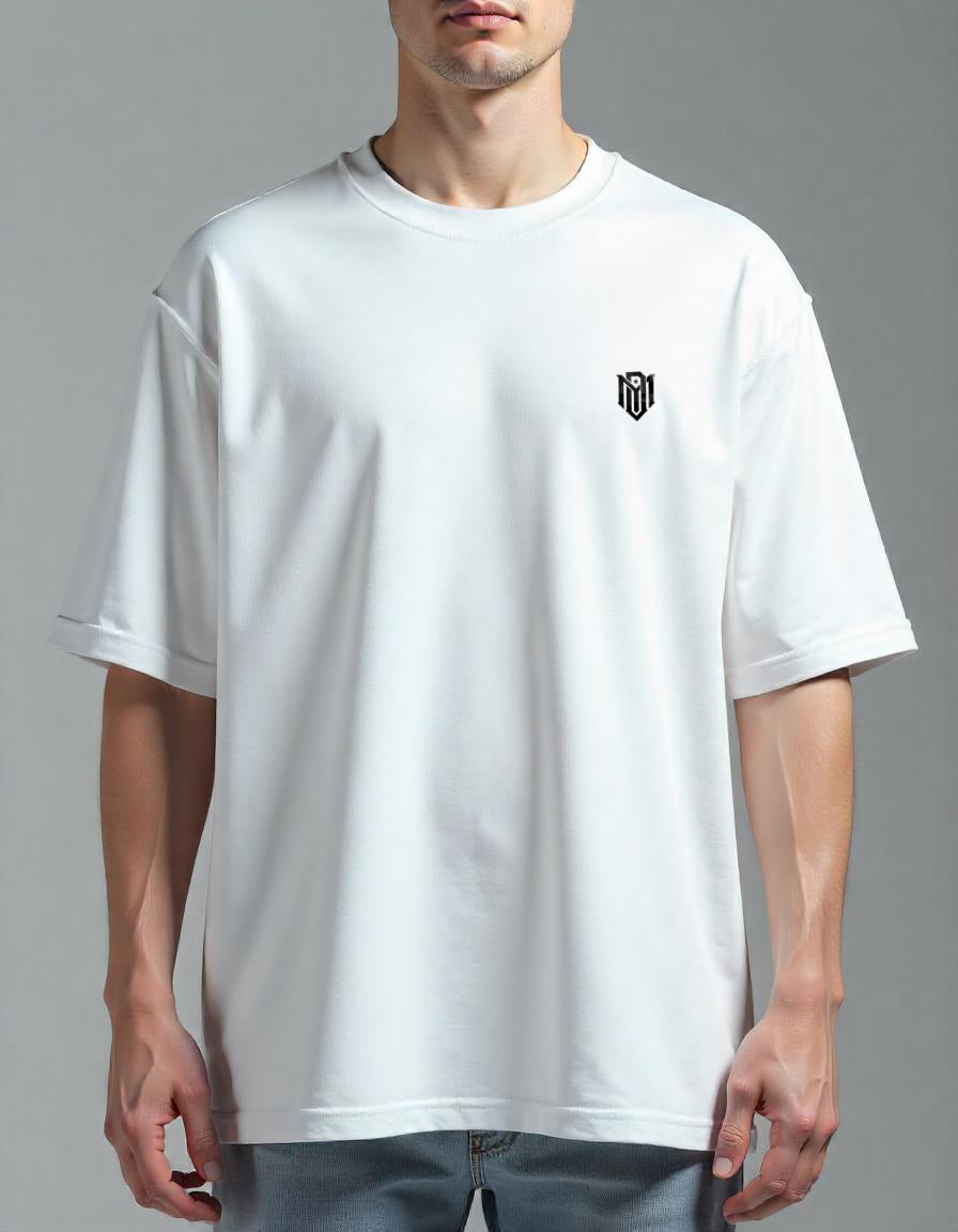 White Oversized solid lightweight T-shirt