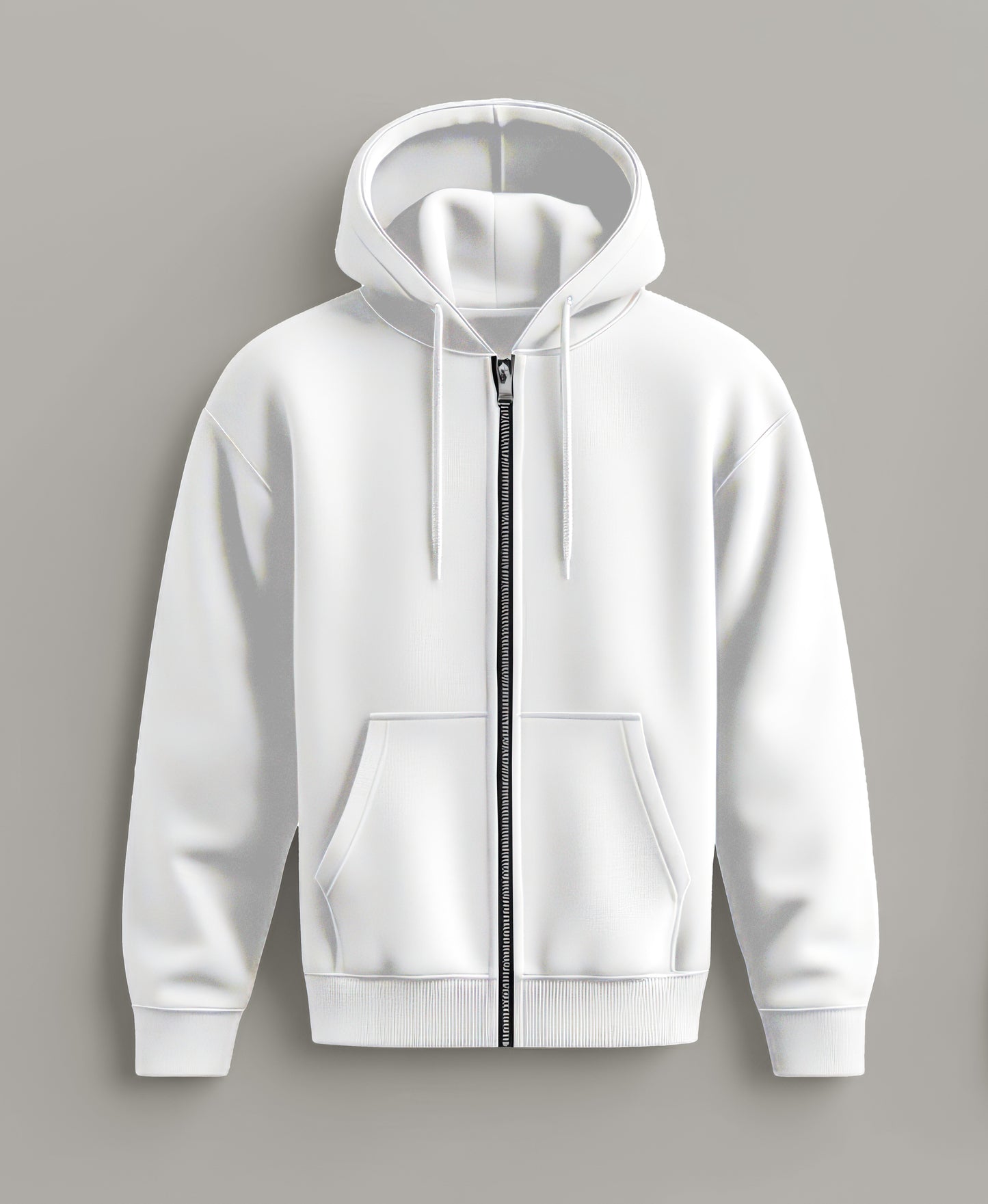 Plain Cotton Fleece Unisex Heavyweight Zip Hoodie