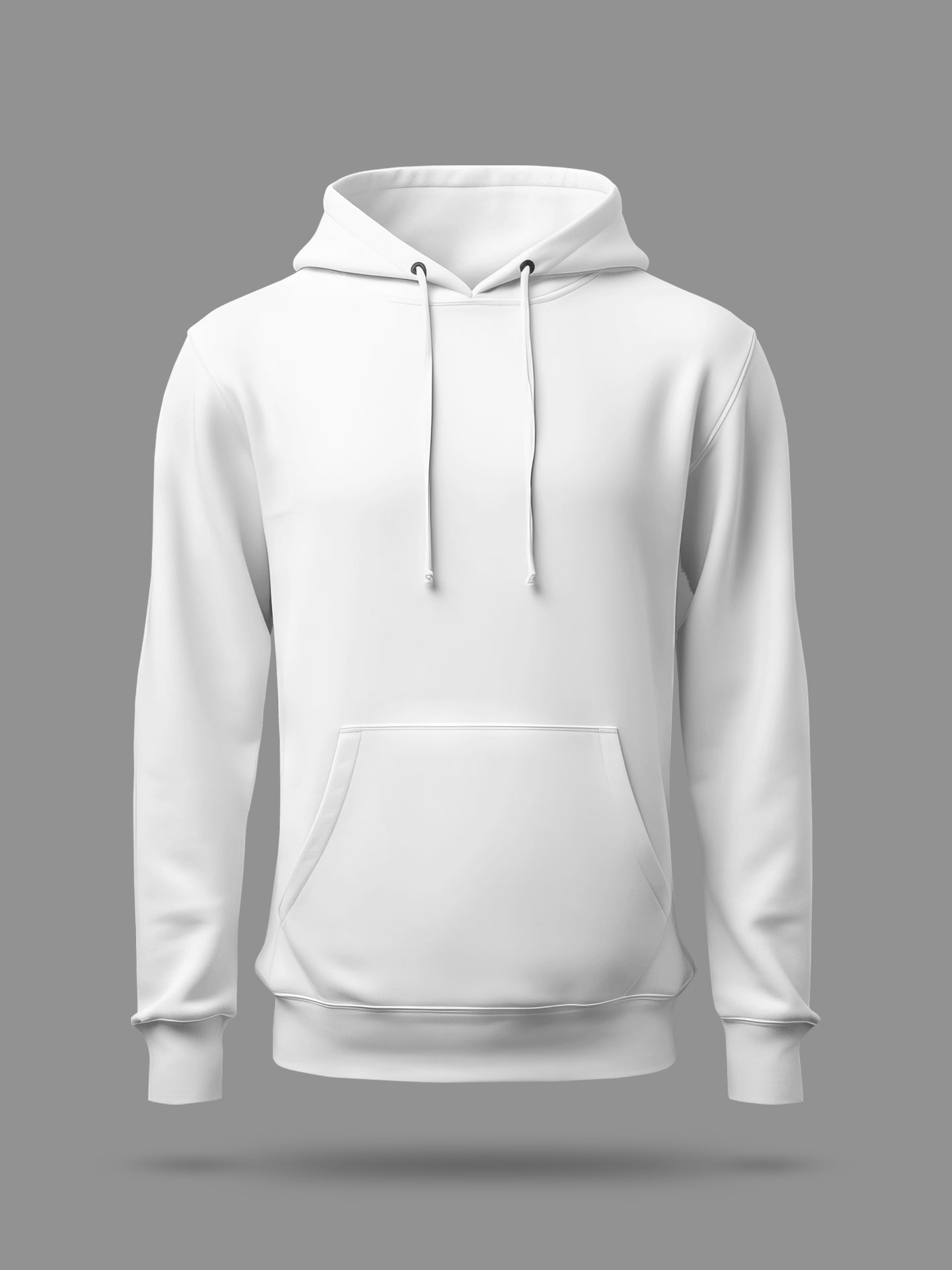 White Solid lightweight Hooded Sweatshirt